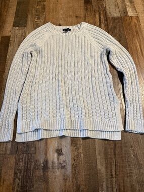 GAP gray Cable Knit Crewneck Sweater